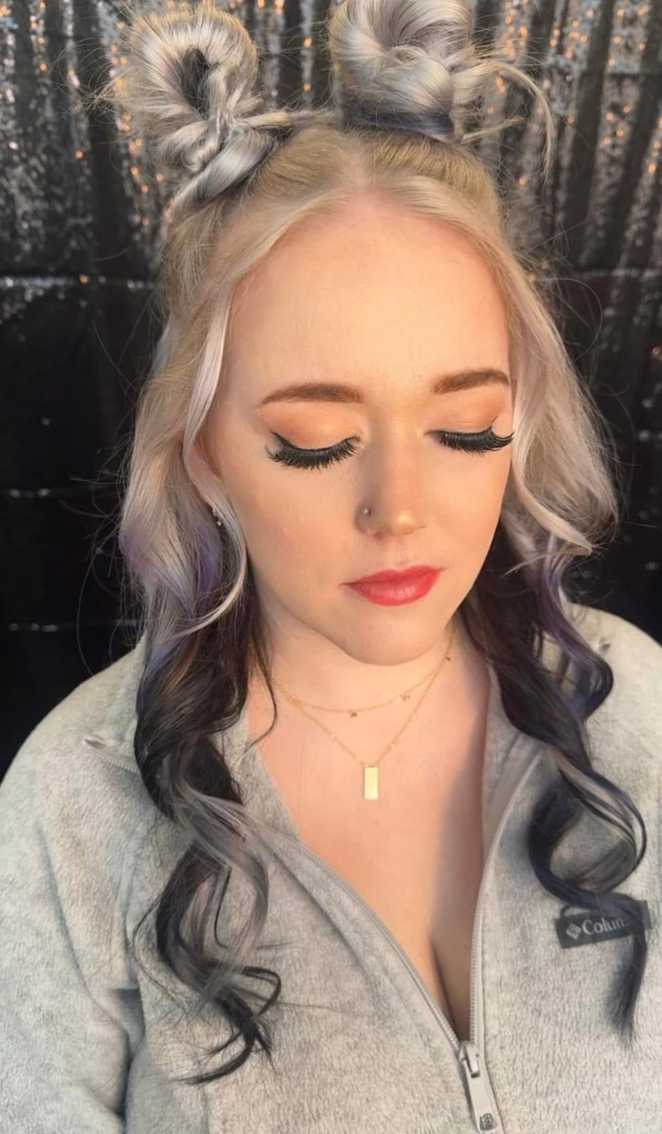 Warm copper eye makeup with soft glam lashes